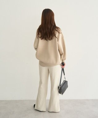 earth music&ecology セルフカットテレコフレアパンツ Light Beige