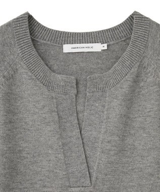 AMERICAN HOLIC バイパチカフタンラグランニットプルオーバー Light Gray Mixture