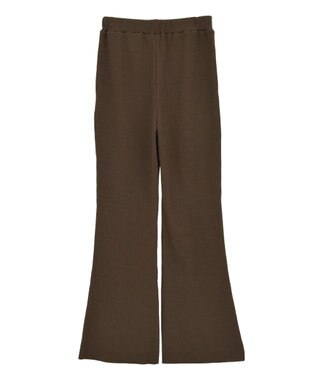 earth music&ecology セルフカットテレコフレアパンツ Brown