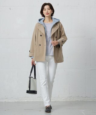 J.PRESS LADIES S 【洗える】BASIC STRETCH DENIM スキニー パンツ ホワイト系