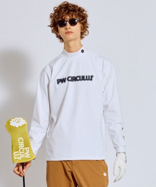 PW CIRCULUS 【吸水速乾 /  UV遮蔽率99.9% UVカット / ストレッチ】【MEN】アニマルグラフィックロングスリーブモックT  ゴルフ ホワイト系1