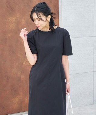 UNFILO L 【mi-molletコラボ】FINE MOVE Iラインワンピース ブラック