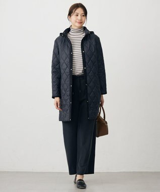 J.PRESS LADIES S 【WEB限定カラーあり・2way】コンパクトタフタキルティング  フーデッド コート 【WEB限定カラー】ネイビー系