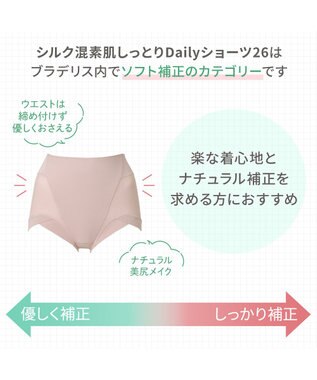 BRADELIS New York 【BRADELIS NewYork peace】シルク混素肌しっとりDailyショーツ26 ブラデリス 補正下着 深め ヌーディピンク