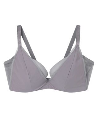 une nana cool 【脇高で背中スムージングブラジャー】さあわたし シンプル アッシュグレー