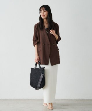 russet スリム2WAYトートバッグ <ナイロンラフィア>(CE-1717-WEB) Black