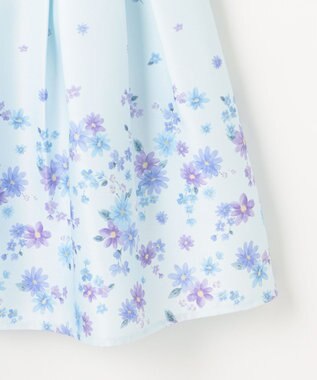 ANY KIDS 花柄プリント ワンピース サックスブルー