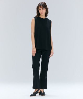 BEIGE， 【BEIGE,ecru/WEB限定・洗える】FINE DRY TOUCH / ねじりデザインコットンノースリーブトップス Black