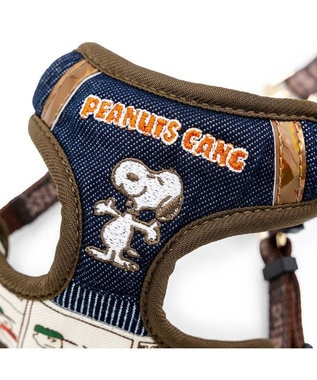 PET PARADISE スヌーピー ハーネス＆リード 《ワッペン柄》 Ｓ 小型犬 ネイビー