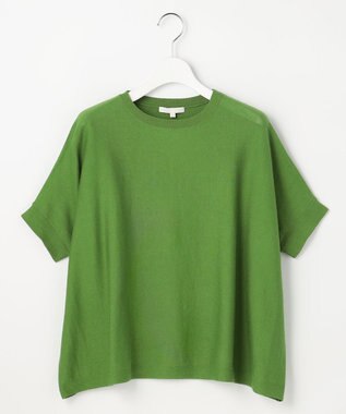 自由区 ドライシアーファインゲージプルオーバー ニット グリーン