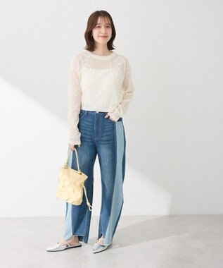 Green Parks ・ＡＮＤＳＥＡＲＣＨ　コード刺繍シアーニット Off White