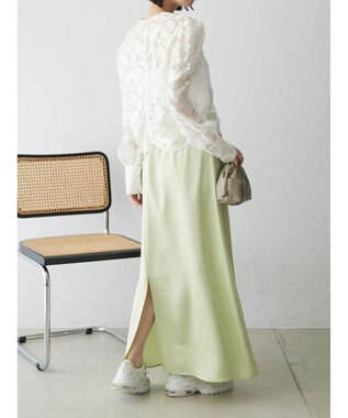 Green Parks AnriettMusee サテンナロースカート Lime Green