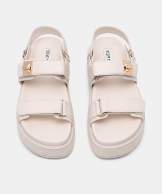 STEVE MADDEN BIGMONA ダブルベルトレザーサンダル ボーンレザー