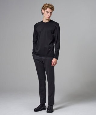 JOSEPH HOMME 新色追加【高機能素材】ハイゲージベアスムース　クルーネック長袖Ｔシャツ ブラック系