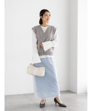 Te chichi 総針ポケット付きVネックベスト《2026 spring catalog item》 グレー