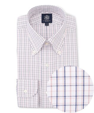 【PREMIUM PLEATS / 形態安定】タッタソールチェック ドレスシャツ / B.D.