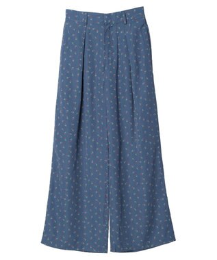 earth music&ecology 花柄ワイドパンツ Navy
