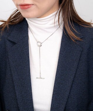 blancotokyo 【金属アレルギー対応】ニュアンスラリエットネックレス FLUIR シルバー