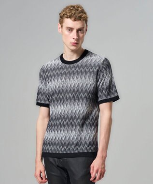 JOSEPH HOMME 【新柄】フォググラデーション　半袖クルーネックニット グレー系1