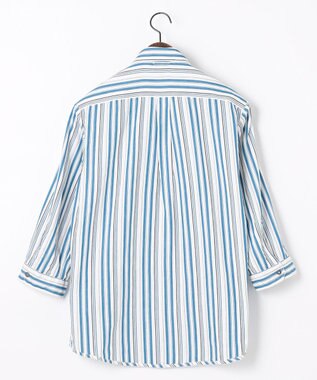 JOSEPH ABBOUD 【1枚で2通りの着こなし】オーガニックコットンリバーシブル 七分袖シャツ アイボリー系1