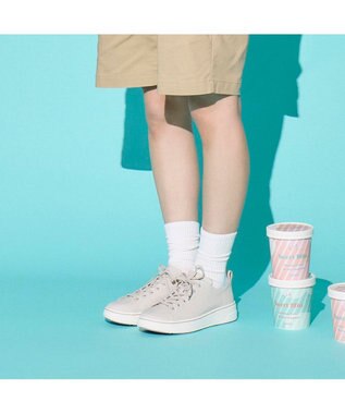 ing <ing>【レイン対応】ローカット厚底スニーカー ライトベージュ