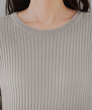 Tiaclasse チュールスリーブニットチュニック グレー