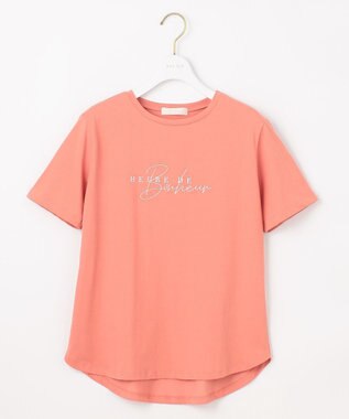 ANY SIS 【洗える】ベーシックロゴ刺繍 Tシャツ オレンジ