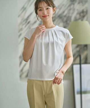 ANY SIS S 【UVカット・接触冷感・撥水・汗ジミ防止】プレーティングジャージー フレンチスリーブ カットソー オフ