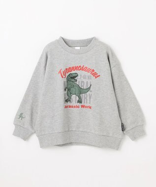 ANY KIDS 恐竜プリント 裏毛トレーナー ライトグレー