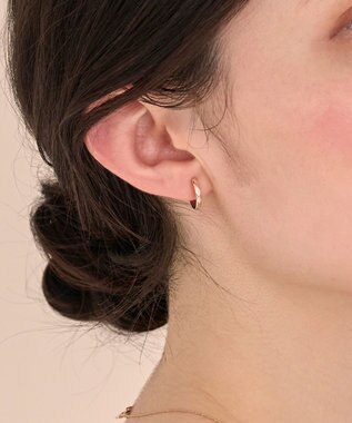 Phoebe 〈痛くないシリーズ/金属アレルギー対応〉スパークフープライトフィットイヤリング 定番/シンプル/フープイヤリング シャンパンゴールド
