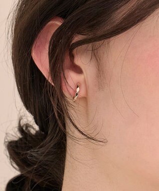 Phoebe 〈痛くないシリーズ/金属アレルギー対応〉スパークフープライトフィットイヤリング 定番/シンプル/フープイヤリング シャンパンゴールド