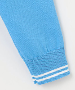 23区GOLF 【WOMEN】【ウォッシャブル】ロゴインターシャ ポリエステルニット スカイブルー系