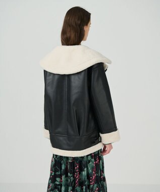 GRACE CONTINENTAL フェイクムートンフライトジャケット ブラック