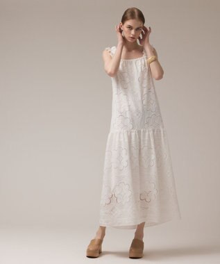 GRACE CONTINENTAL カットワーク刺繍ワンピース ホワイト