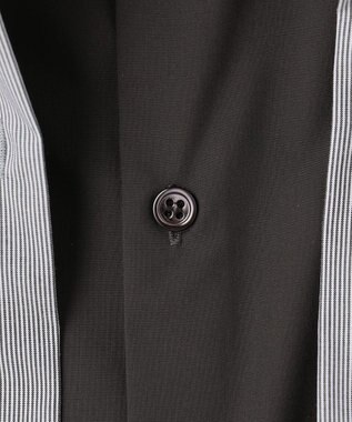 ICB L 【洗える】レイヤードシャーティング ブラックストライプ系