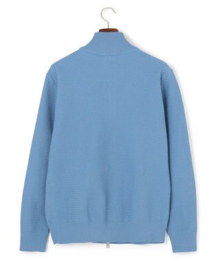 J.PRESS MEN 【KING SIZE】ハイツイストヘリンボン フルジップカーディガン サックスブルー系