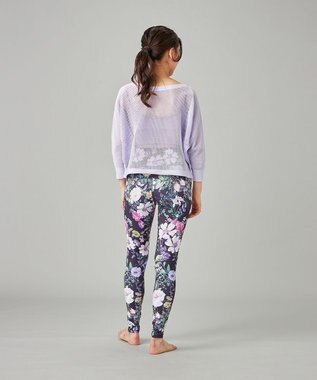 Chacott 【ノーソーイングニット】7分袖メッシュニットTシャツ ライラック