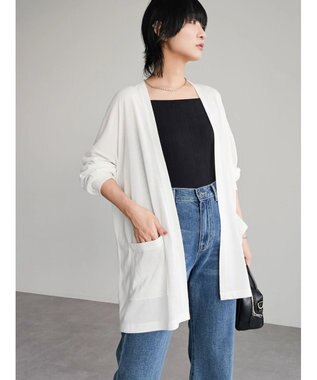 Green Parks ＵＶカットシアートッパーカーディガン Off White