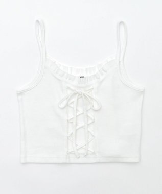 WEGO レースアップデザインキャミ ホワイト