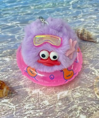 WEGO ぷかぷかモンスターぬいぐるみキーホルダー パープル