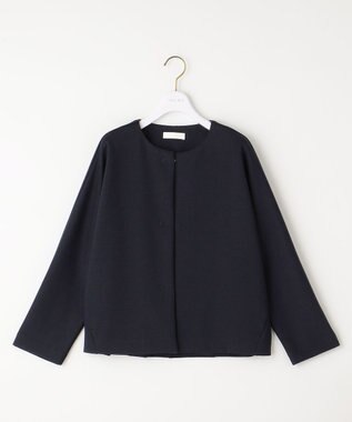 ANY SIS 【洗える】ノーカラーダンボール ブルゾン ネイビー