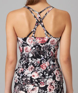 Chacott Chacott BALANCE ホリデーローズブラトップ ブラックプリント