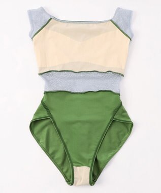 Chacott フレンチスリーブレオタード エバーグリーン