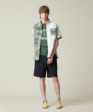 J.PRESS MEN ペイズリーバンダナプリント クレイジーパターンシャツ スモーキーグリーン系9