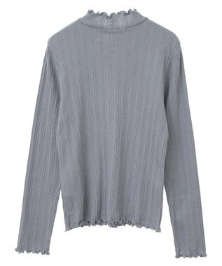 earth music&ecology ランダムチェーンリブハイネックプルオーバー Sax