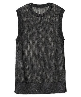 Green Parks スパンコールニットベスト Black