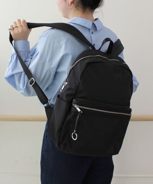 組曲 【PC用ポケット付き】ナイロンポケット バックパック ブラック系