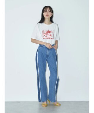 earth music&ecology Ｌｅｅ×ｅ．ｍ．ａ．ｅ　ＰＩＺＺＡ　ＴＥＥ Off White