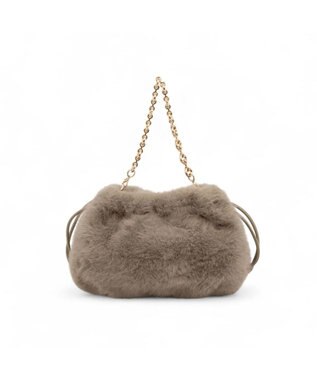 LANVIN en Bleu カレンデ 2WAYハンドバッグ ファーベージュ