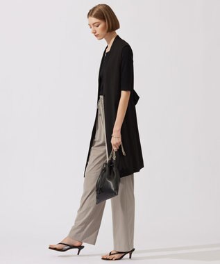 ICB 【洗える】T/Rドライリネン ジレ ブラック系